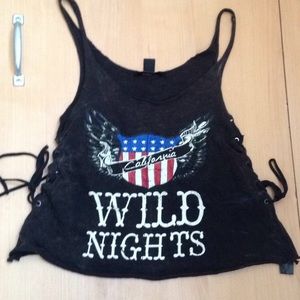 Forever 21 Faded Side Tie Crop Tank